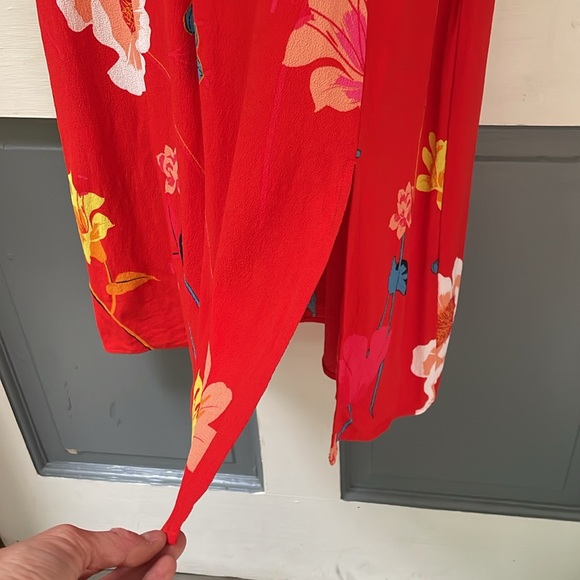 LOFT Red/Orange Flower Dress - Picture 3 of 3